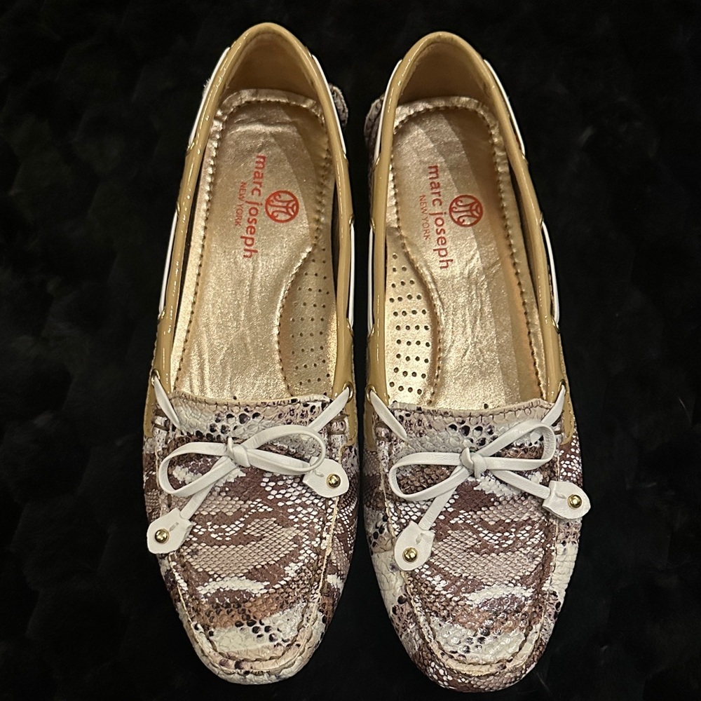 Marc Joseph cypress hill multi tan snake loafer